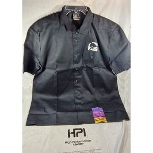 HPI Taco Bell Short Sleeve Button Up Employee Work Shirt - Black - Large - New